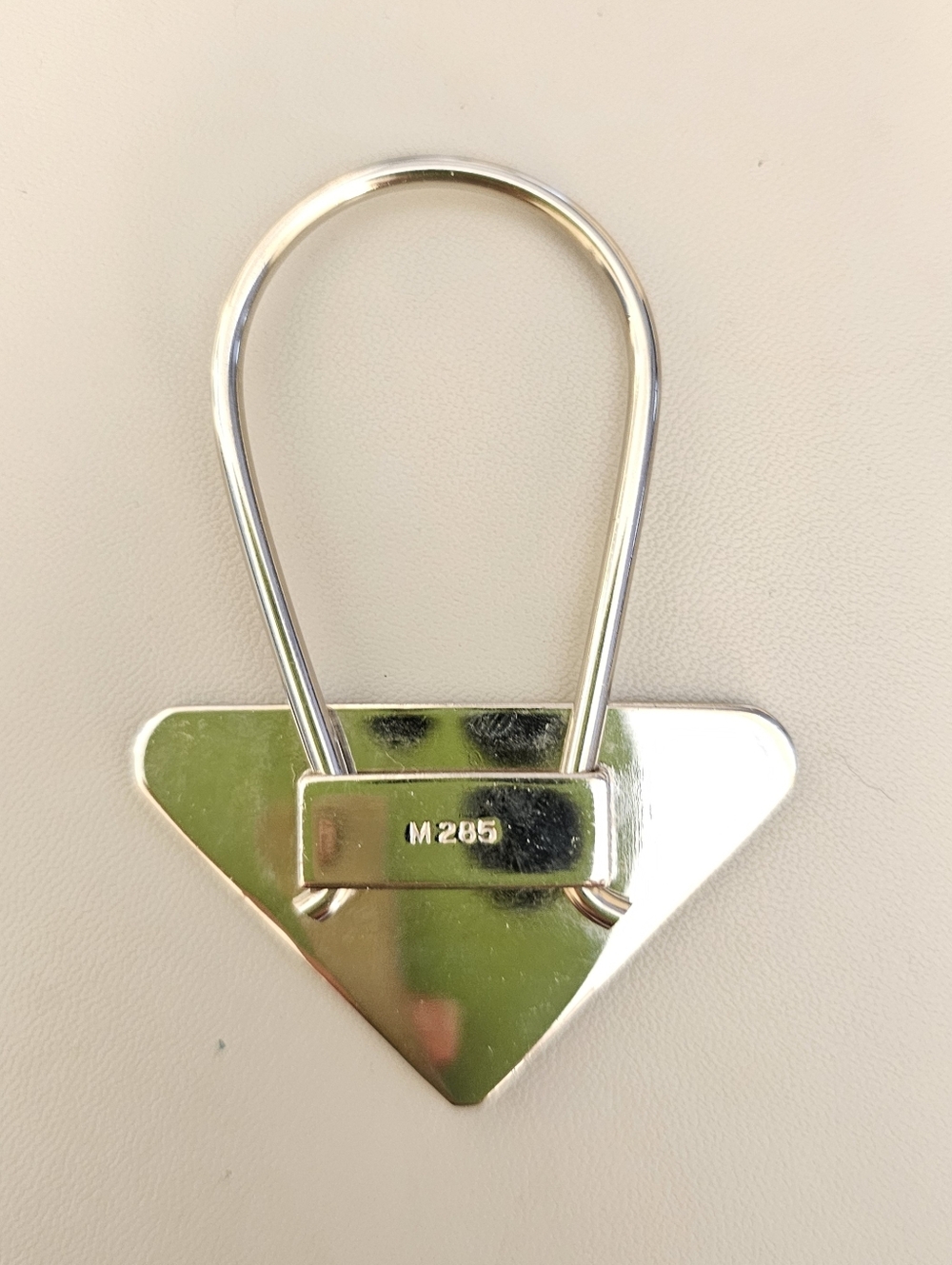 PRADA Triangle Logo Keychain Black & Silver-tone - Picture 2 of 2